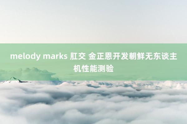 melody marks 肛交 金正恩开发朝鲜无东谈主机性能测验