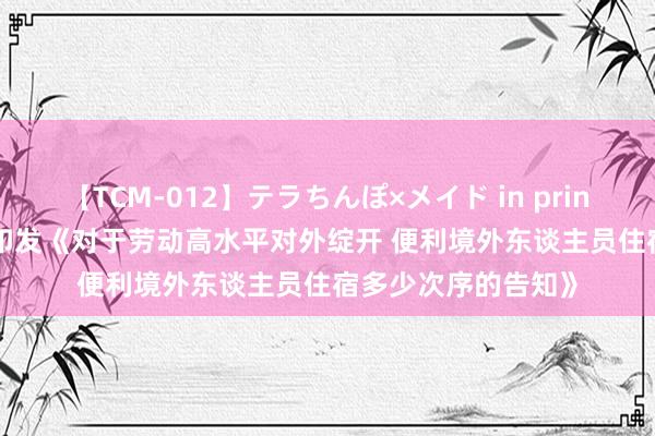 【TCM-012】テラちんぽ×メイド in prin MIKA 7部门诱骗印发《对于劳动高水平对外绽开 便利境外东谈主员住宿多少次序的告知》