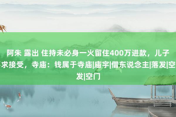 阿朱 露出 住持未必身一火留住400万进款，儿子要求接受，寺庙：钱属于寺庙|庙宇|僧东说念主|落发|空门