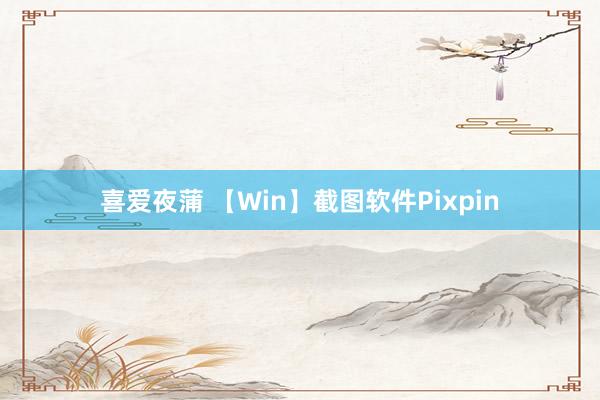 喜爱夜蒲 【Win】截图软件Pixpin